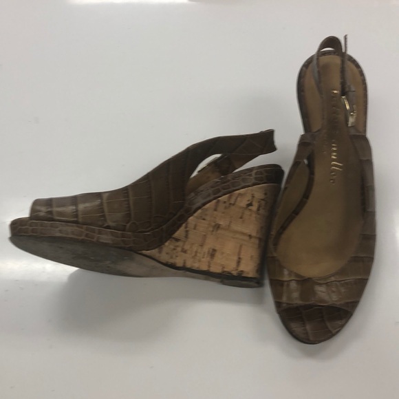 Bettye muller SZ 36(6) cork wedge sandals leather - Picture 2 of 3